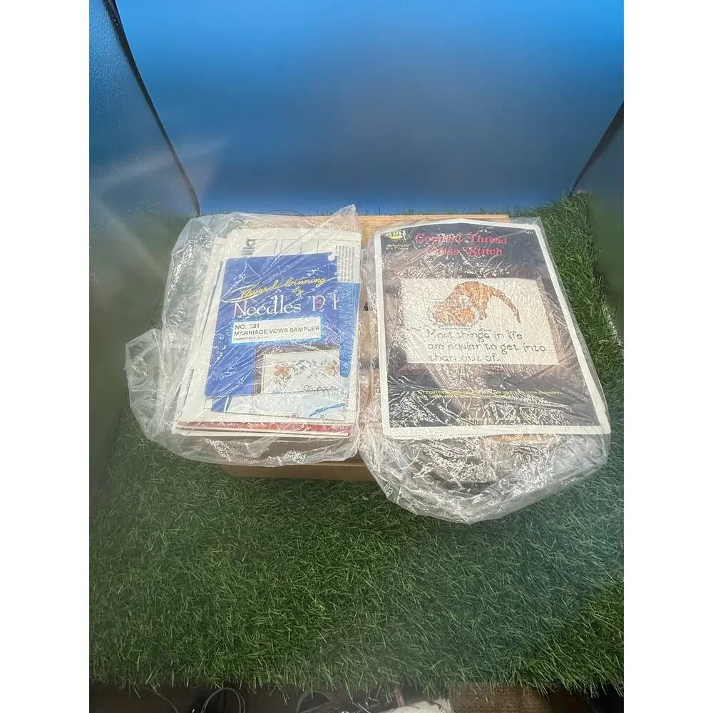 Vintage Needlecraft/Craft Kit Lot-Cross Stitch,Needlepoint,WonderArt,etc- 13Kits